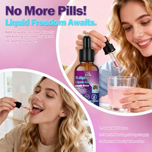 R Ácido Lipoico R 600mg Gotas Líquidas para Neuropatía, Suplemento Avanzado 11-en-1 con Benfotiamina, Acetil L-Carnitina y Vitamina C E para Salud - imagen 7
