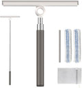 Limpiaparabrisas Pawy Pawy para Puertas de Cristal, Squeegee Telescópico 2 en 1 con Paño de Microfibra para Baño, Azulejos y Parabrisas de Auto - imagen 1