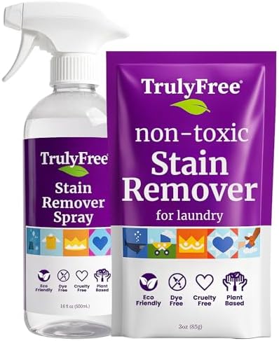 Spray Quitamanchas Truly Free para Ropa - Elimina Manchas Difíciles y Secas en Blancos y Colores - Ingredientes Naturales - Incluye Botella - imagen 1