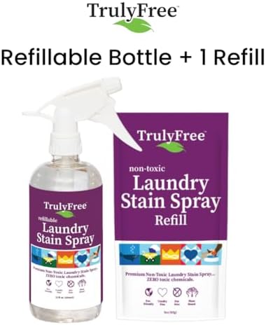 Spray Quitamanchas Truly Free para Ropa - Elimina Manchas Difíciles y Secas en Blancos y Colores - Ingredientes Naturales - Incluye Botella - imagen 2