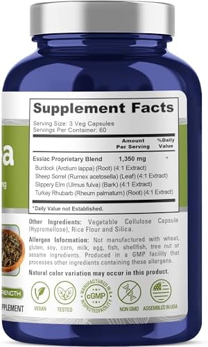 NusaPure Té Essiac 1350 mg 180 Cápsulas Veganas (Vegetariano, Sin OGM) - imagen 2