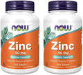 Now Foods Zinc, 50 mg, 250 tabletas (Paquete de 2) - imagen 1
