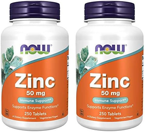 Now Foods Zinc, 50 mg, 250 tabletas (Paquete de 2) - imagen 1