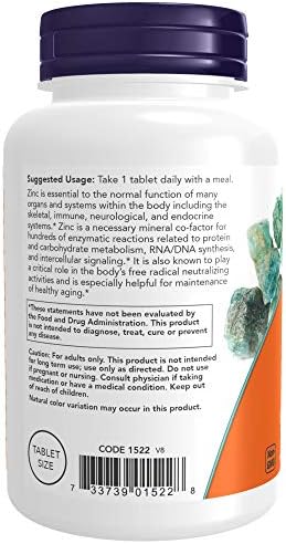 Now Foods Zinc, 50 mg, 250 tabletas (Paquete de 2) - imagen 3