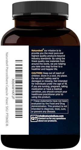 NatureBell Pterostilbeno 200 mg por Porción con Trans-Resveratrol – 200 Cápsulas – Fórmula Antioxidante 2 en 1 – Sin OGM - imagen 8