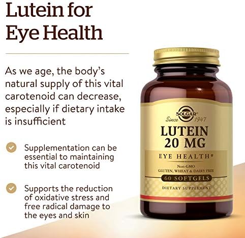 Solgar Luteína 20 mg, 60 Cápsulas Blandas - Apoya la Salud Visual - Filtra Luz Azul - Contiene Luteína FloraGLO - Sin OGM, Sin Gluten, Sin Lácteos - - imagen 3