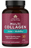 Píldoras de Colágeno Ancient Nutrition para Soporte Articular, Cápsulas Multi Colágeno 45 Ct, Joints + Movilidad, Apoya Articulaciones, Piel y Uñas, - imagen 1