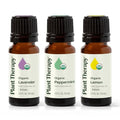 Set de 3 Aceites Esenciales Orgánicos 10 mL de Plant Therapy: Limón, Lavanda y Menta 100% Puros, Sin Diluir, Aromaterapia Natural para Difusión y - imagen 1