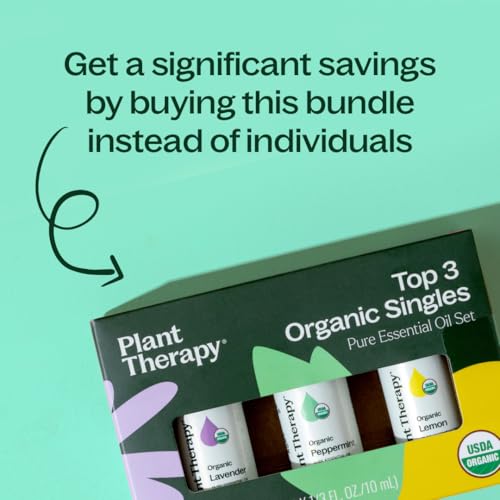 Set de 3 Aceites Esenciales Orgánicos 10 mL de Plant Therapy: Limón, Lavanda y Menta 100% Puros, Sin Diluir, Aromaterapia Natural para Difusión y - imagen 7