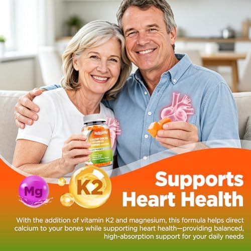 Gomitas de Calcio HOLLEGEND 1200 mg con Vitamina D3, Citrato de Calcio, Magnesio, Zinc, Vitamina K2 y Boro, Salud Ósea, Sin Azúcar, 60 Unidades - imagen 5