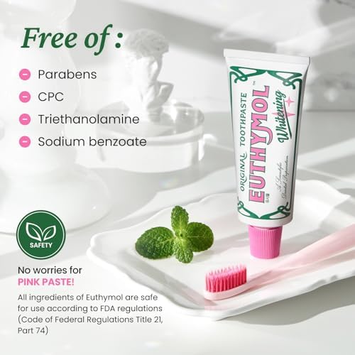 Set de Viaje EUTHYMOL para Blanqueamiento (1.4 oz de Pasta Dental + 1 Cepillo) – Aprobado por TSA, Remoción de Manchas en 2 Semanas, Frescura - imagen 5