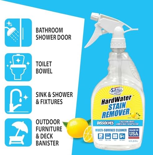 Limpiador de Manchas de Agua Dura SANI 360° (32 oz) - Sellador y Limpiador Multi-Superficie en 60 Segundos. Reduce acumulación, cal, óxido y residuos - imagen 6