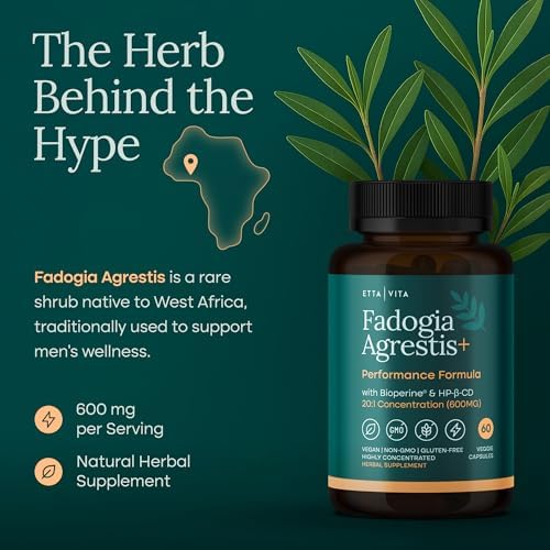 Fadogia Agrestis Orgánica 600mg para Soporte Natural de Testosterona (2X Más Pura - 3X Más Absorbente) Aprobada por Atletas - 60 Cápsulas - imagen 2