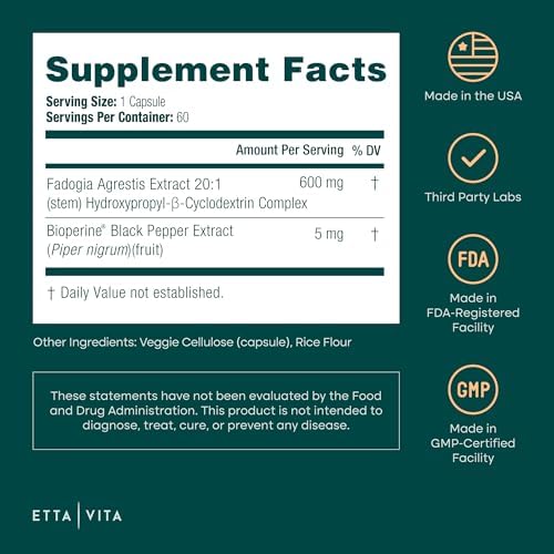 Fadogia Agrestis Orgánica 600mg para Soporte Natural de Testosterona (2X Más Pura - 3X Más Absorbente) Aprobada por Atletas - 60 Cápsulas - imagen 6