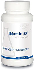 Biotics Research Thiamin 50™ – Vitamina B1 de alta potencia, 50 mg, apoyo metabólico, salud cardiovascular y cerebral. 90 cápsulas - imagen 1