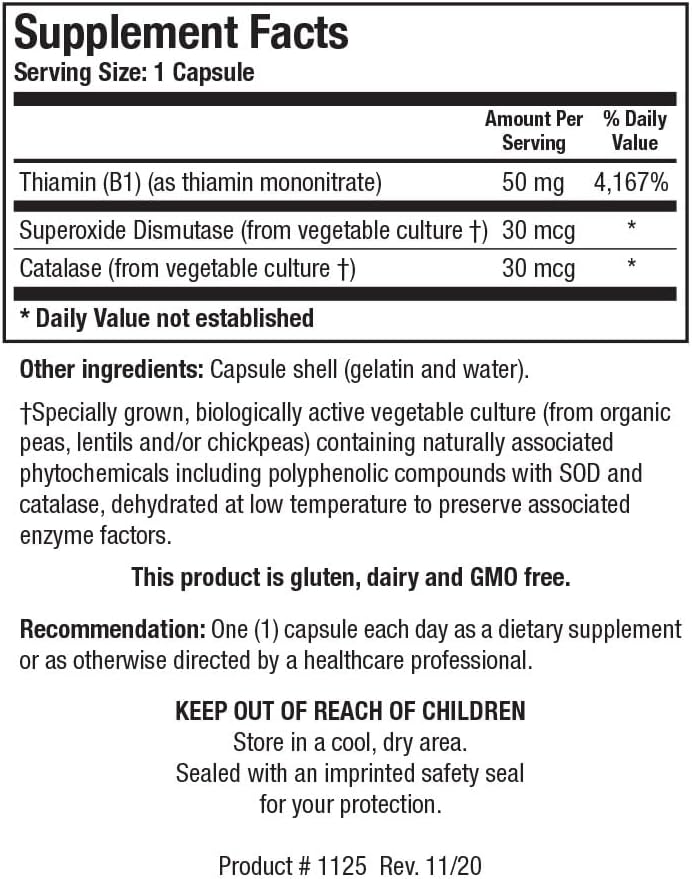 Biotics Research Thiamin 50™ – Vitamina B1 de alta potencia, 50 mg, apoyo metabólico, salud cardiovascular y cerebral. 90 cápsulas - imagen 3