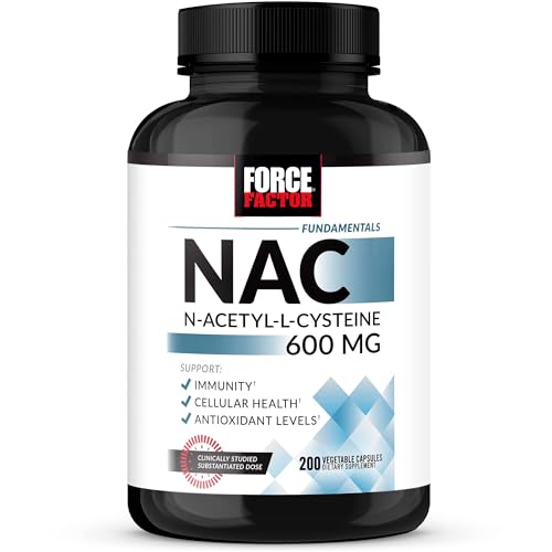 Force Factor NAC 600 mg, N-Acetil Cisteína para la Salud del Hígado, Soporte Inmunológico y Producción de Antioxidantes, Dosis Estudiada - imagen 3