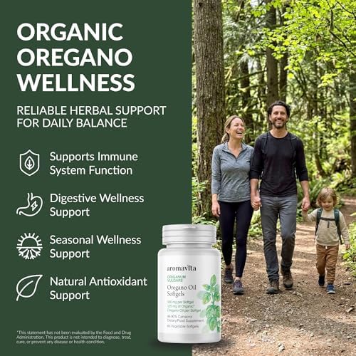 Cápsulas de Aceite de Orégano AROMAVITA – Softgels de Aceite de Orégano Orgánico (86–90% Carvacrol) – Suplemento Vegano para Salud Digestiva – 60 - imagen 3