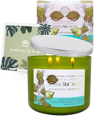 Vela Aromática de Eucalipto y Menta | 15.8 oz | Vela de Soja de 3 Mechas | Scent Spa Fresco | Regalo Ideal para Relajación y Yoga - imagen 6