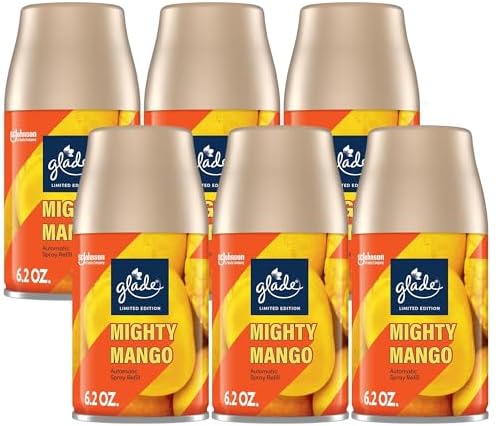 Recarga de Spray Automático Glade, Mango Poderoso, Ambientador Aromático para Hogar y Baño, 6.2 Oz, Paquete de 6 - imagen 1