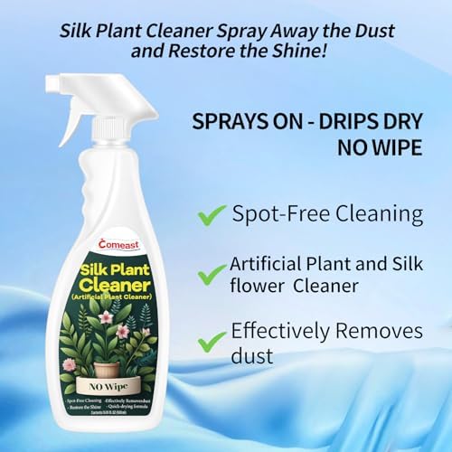 Limpiador en Spray para Plantas de Seda Comeast, Sin Necesidad de Pasar, 16.91 Fl oz, Elimina Polvo de Plantas Artificiales y Flores de Seda - imagen 2