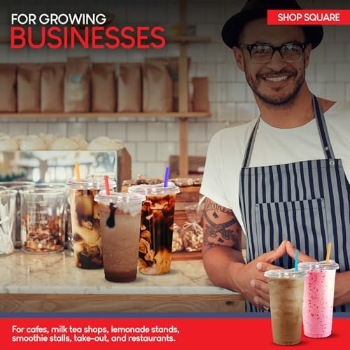 Paquete de 50 Vasos Plásticos de 32 oz con Tapas Sin Popote - Vasos Desechables Transparentes para Café Frío, Boba, Té de Leche, Batidos y Jugos - imagen 6