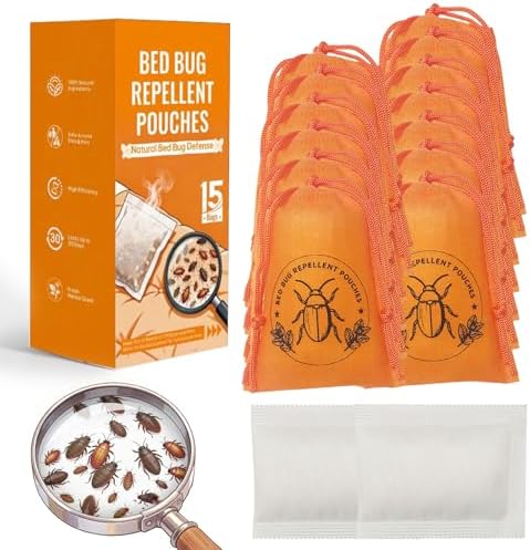 Paquete de 15 Pouches Repelentes de Chinches, Insecticida Natural Seguro para Mascotas y Niños, Spray para el Hogar, Protección Duradera de 30 Días, - imagen 1