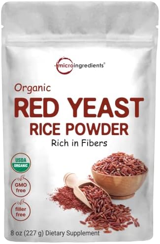 Polvo de Arroz Rojo de Levadura Orgánica, 8 Onzas (Suministro para 1 Año), No GMO, Apto para Veganos - imagen 1