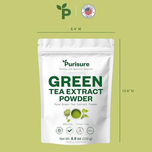 Purusure Té Verde en Polvo Sin Azúcar de Hoja Verde Premium, Vegano, Antioxidante, Ideal para Lattes y Smoothies, 500 Porciones - imagen 7