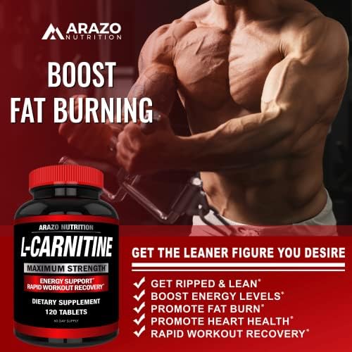 L-Carnitina Super Fuerte 1000mg con Calcio para Acelerar el Metabolismo y Mejorar el Aumento Muscular - Arazo Nutrition - imagen 4