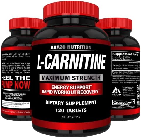 L-Carnitina Super Fuerte 1000mg con Calcio para Acelerar el Metabolismo y Mejorar el Aumento Muscular - Arazo Nutrition - imagen 6