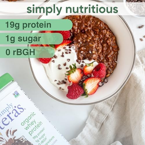 Proteína de Suero Orgánica Simply Tera - Proteína de Suero de Pastoreo sin Edulcorantes Artificiales, Limpia, No GMO, Sin Gluten - Chocolate Oscuro, - imagen 3