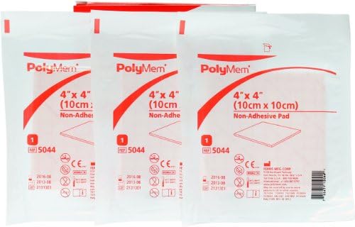 Venda de 3 Piezas de Apósito No Adhesivo Polymem 4 x 4 para Heridas (Paquete de 1) - imagen 1