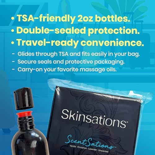 Set de Aceites de Masaje – Variedad para Parejas, Tamaño de Viaje (4 × 2oz) – Aceites Corporales Hidratantes, Ligeros y No Grasosos para Relajación y - imagen 4
