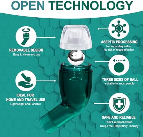 Dispositivo de Ejercicio Respiratorio Flutter Valve para Pulmones, Ejercitador de Pulmones Portátil y Limpiador de Mucosidad, Resistencia Ajustable - imagen 3
