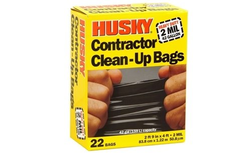 Bolsa de Limpieza de Contratista Husky HK42WC022B, Resistente, Poliéster, Negra, 42 gal, 4' L x 2' 9 W x 2 Mil T - imagen 3