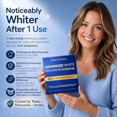 Pack de Recarga de Gel Blanqueador de Dientes Avanzado – 60 Tratamientos | Gel Profesional de 35% Peróxido de Carbamida | 3×10 mL Jeringas | Pasta de - imagen 8