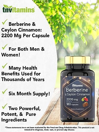 Berberina con Canela de Ceilán: 2200 mg por Cápsula - 180 Cápsulas | Suplemento Natural para la Salud Cardiovascular y Circulatoria* | Suministro - imagen 3