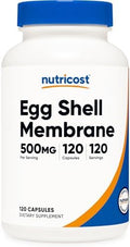 Membrana de Cáscara de Huevo Nutricost, 500 MG por Porción, 120 Cápsulas - Libre de GMO, Sin Gluten - imagen 1