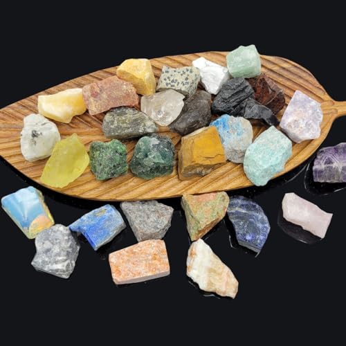 SeeuFun 80+ Piezas (5lb) Rocas Naturales para Pulido, 28 Tipos de Cristales en Bruto para Wicca y Reiki, Tamaño 1''-2'' - imagen 5