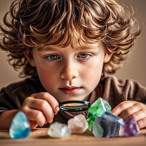 SeeuFun 80+ Piezas (5lb) Rocas Naturales para Pulido, 28 Tipos de Cristales en Bruto para Wicca y Reiki, Tamaño 1''-2'' - imagen 7