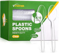 Cucharas de Plástico Resistentes (400 Pzas) - Cucharas Desechables Premium, Utensilios Duraderos para Fiestas, Picnics y Uso Diario - Resistentes al - imagen 1