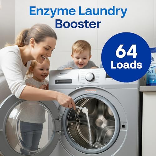 Earth Breeze Polvo Aditivo para Lavado Enzimático – 2lbs (64 Cargas) - Fórmula Bio-Enzimática 4 en 1 que Limpia Profundamente, Elimina Olores, - imagen 4