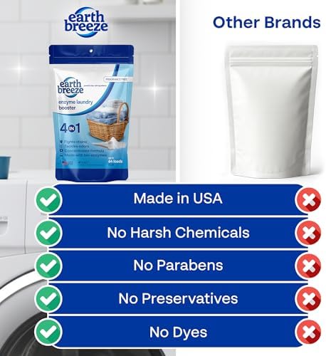 Earth Breeze Polvo Aditivo para Lavado Enzimático – 2lbs (64 Cargas) - Fórmula Bio-Enzimática 4 en 1 que Limpia Profundamente, Elimina Olores, - imagen 5