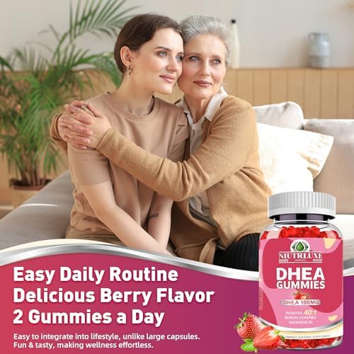 Gomitas NIUTRLUXE DHEA, Suplementos DHEA para Mujeres, 100mg 50mg Masticables con Boro, Inositol y Magnesio, Apoyo Ovario, Sueño, Vegano, 60 Piezas - imagen 7