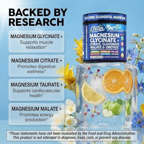 Suplemento Complejo de Magnesio Glycinate Citrate Malate Orotate Taurate + Probióticos y Prebióticos FOS GOS Inulina para Sueño y Calma – 120 - imagen 3