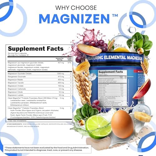 Suplemento Complejo de Magnesio Glycinate Citrate Malate Orotate Taurate + Probióticos y Prebióticos FOS GOS Inulina para Sueño y Calma – 120 - imagen 5