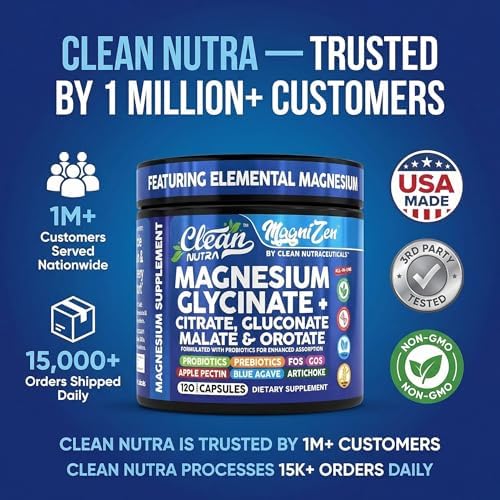 Suplemento Complejo de Magnesio Glycinate Citrate Malate Orotate Taurate + Probióticos y Prebióticos FOS GOS Inulina para Sueño y Calma – 120 - imagen 8