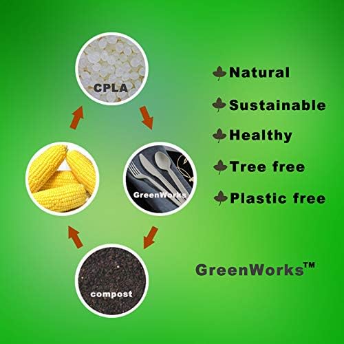 Tenedores Compostables GreenWorks de 200 Piezas, Utensilios Desechables Grandes Certificados BPI, Cubiertos Resistentes - imagen 6