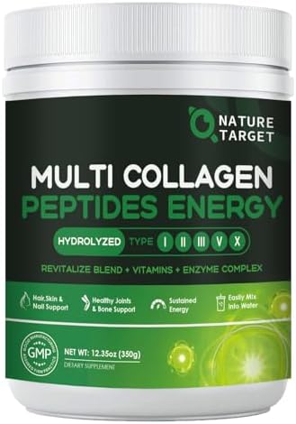 NATURE TARGET Polvo de Colágeno para Mujeres, Multi Colágeno con Multivitaminas y Enzimas Digestivas, Apoya Piel, Cabello, Uñas y Articulaciones, 35 - imagen 1